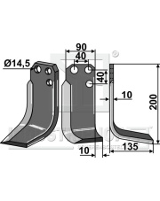 TOR-31R Nóż glebogryzarki, prawy TOR-31R.97