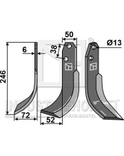 VAL-03L Nóż glebogryzarki, lewy VAL-03L.97