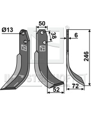 VAL-03R Nóż glebogryzarki, prawy VAL-03R.97
