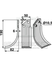 VAL-04L Nóż glebogryzarki, lewy VAL-04L.97