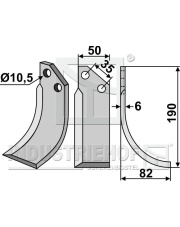 VAL-04R Nóż glebogryzarki, prawy VAL-04R.97