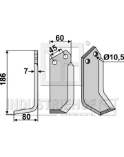 VAL-05L Nóż glebogryzarki, lewy VAL-05L.97