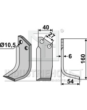 VAL-11R Nóż glebogryzarki, prawy VAL-11R.97
