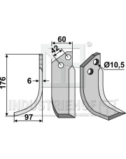 VAL-15L Nóż glebogryzarki, lewy VAL-15L.97