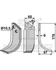 VAL-15R Nóż glebogryzarki, prawy VAL-15R.97