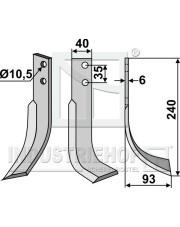 VAL-19R Nóż glebogryzarki, prawy VAL-19R.97