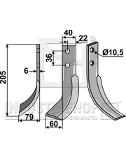 VAL-20L Nóż glebogryzarki, lewy VAL-20L.97