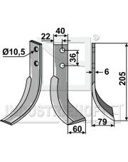 VAL-20R Nóż glebogryzarki, prawy VAL-20R.97