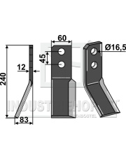VLT-08L Nóż glebogryzarki, lewy VLT-08L.97