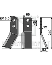 VLT-08R Nóż glebogryzarki, prawy VLT-08R.97