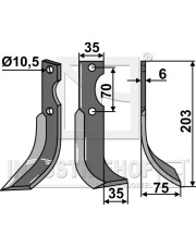 YAN-03R Nóż glebogryzarki, prawy YAN-03R.97