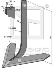 1.10.1167 Słupica z redlicą 340mm 1.10.1167.97