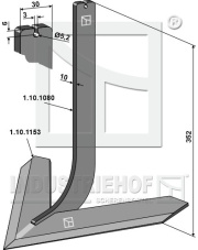 1.10.1169 Słupica z redlicą 380mm 1.10.1169.97