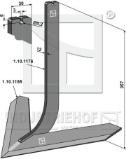 1.10.1171 Słupica z redlicą 450mm 1.10.1171.97