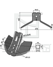 101.IND-1463 Lemiesz skrzydełkowy 270mm INDUSTRIEHOF 101.IND-1463.97