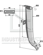 101.UNI-01 Rura aplikatora gnojowicy O58 uniwersalny 101.UNI-01.97