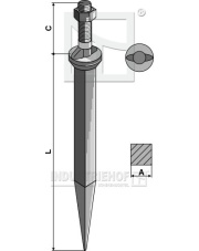 141501-0 Ząb brony polowej ze stali borowej z podsadzeniem o dwóch wypustach w kierunku ruchu pojazdu 141501-0.97