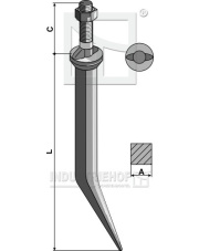 141504-0 Ząb brony polowej ze stali borowej z podsadzeniem o dwóch wypustach w kierunku ruchu pojazdu 141504-0.97