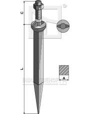 141701-0 Ząb brony polowej ze stali borowej z podsadzeniem o dwóch wypustach w kierunku ruchu pojazdu 141701-0.97