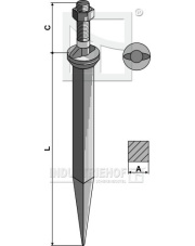 141703-0 Ząb brony polowej ze stali borowej z podsadzeniem o dwóch wypustach w kierunku ruchu pojazdu 141703-0.97