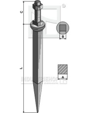 2222041 Ząb brony polowej ze stali borowej z podsadzeniem czterokątnym 2222041.97