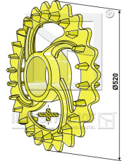 316-505 Koło wyrównujące Croskill- O520mm 316-505.97