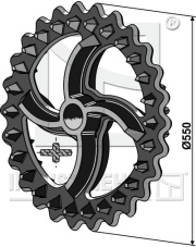 316-519 Koło wyrównujące Croskill - O550mm 316-519.97