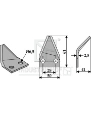 70-171 Nóż do paszowozu, lewy 70-171.97