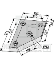 70-504 Nóż kątowy lewy 70-504.97