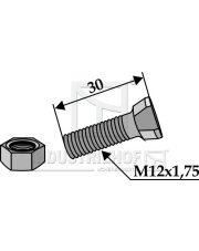 1230FR Śruba  płużna M12 x 1,75 x 30 z nakrętką sześciokątną 1230FR.97