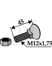 1245KY Śruba  płużna M12 x 1,75 x 45 z nakrętką sześciokątną 1245KY.97
