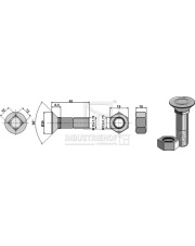 1245VLE Śruba płużna M12x1,75x45 z nakrętką sześciokątną 1245VLE.97