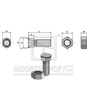 1246GB Śruba redlicy 1/2''UNCx46 z nakrętką sześciokątną 1246GB.97