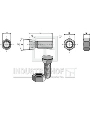 12501410 Śruba płużna DIN 11014 M12x1,75x50 z nakrętką sześciokątną 12501410.97