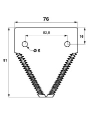 JAG11-0043 Nożyk kosy górno nacinany JAG D44103700.41