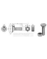 1255410 Śruba płużna DIN 604 M12x1,75x55 z nakrętką sześciokątną 1255410.97
