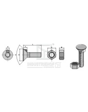 167548 Śruba płużna DIN 604 M16 x 2 x 75 z nakrętką sześciokątną 167548.97
