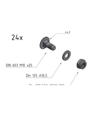 S80-4-003 Zestaw śrub do wiosła o grubości 4mm MWS Germany S80-4-003.01
